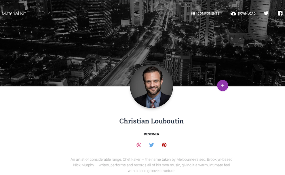 Bootstrap Profile Page