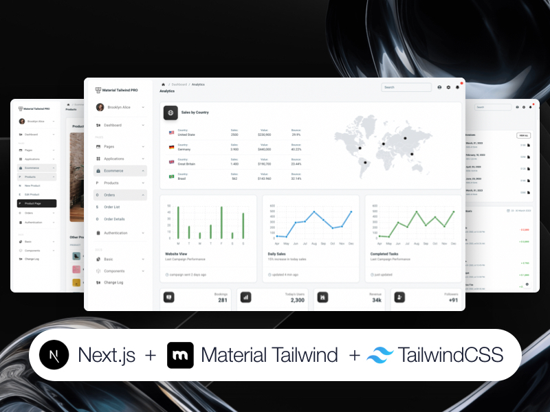 NextJS Material Tailwind Dashboard PRO Image