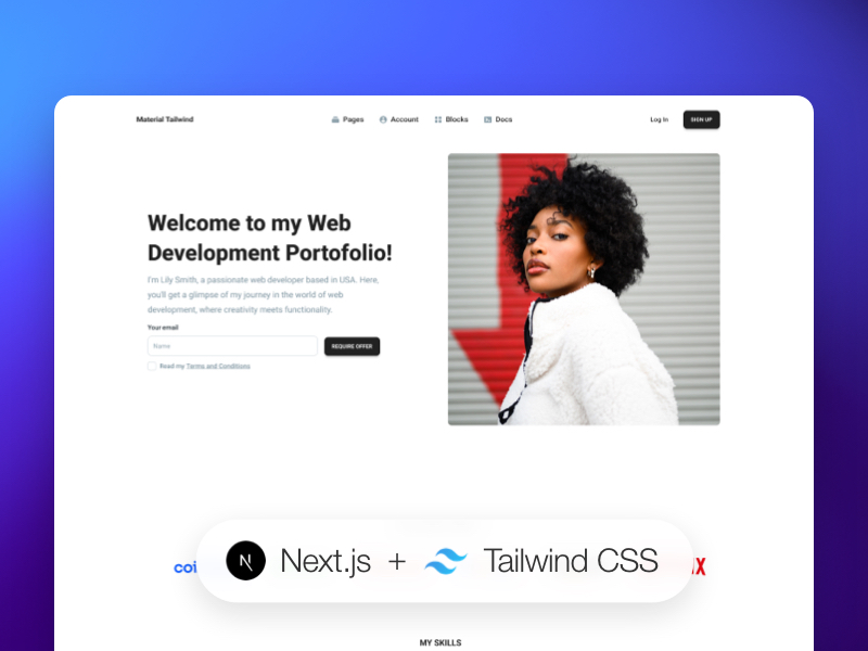 NextJS Tailwind Portfolio Page Image