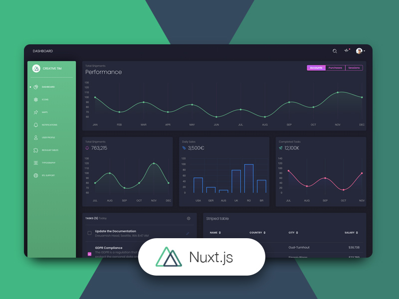 Nuxt Black Dashboard Image
