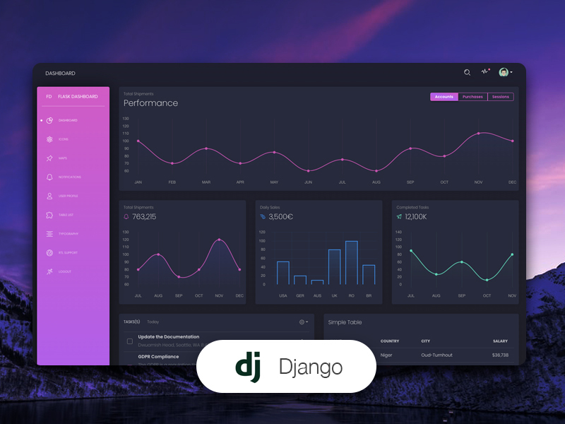 Black Dashboard Django Image