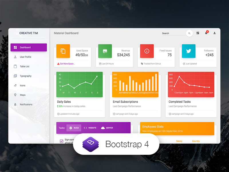 Material Dashboard BS4 Image