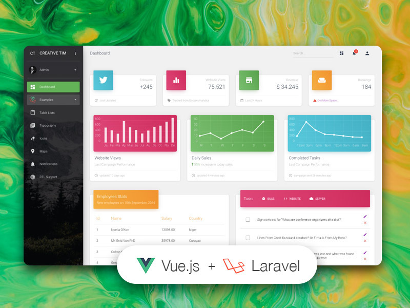 Vue Material Dashboard Laravel BS4 Image