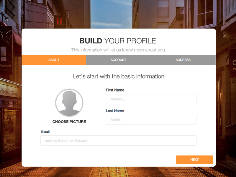 Bootstrap Wizard Image