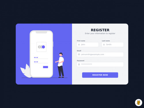 tailwind Simple Register/Sign Up Form