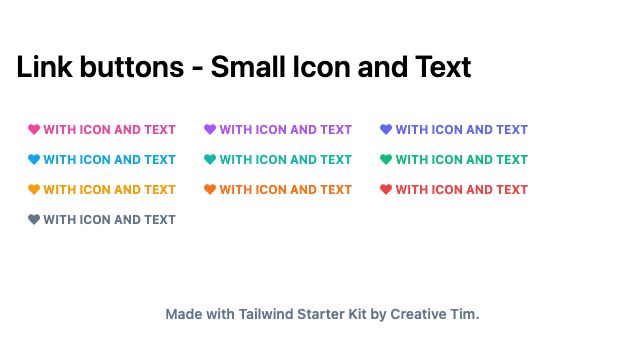 TailwindCSS Link Buttons - Small Icon and Text