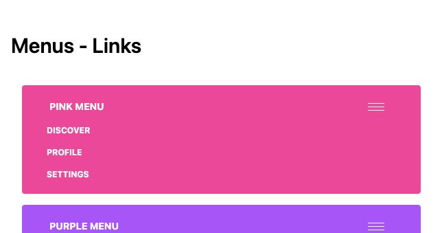 TailwindCSS Menus - Links
