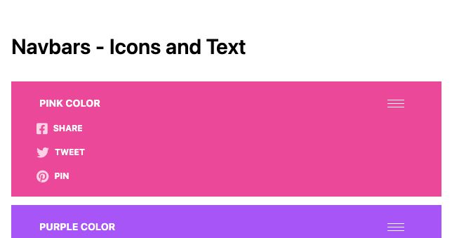 TailwindCSS Navbars - Icons and Text