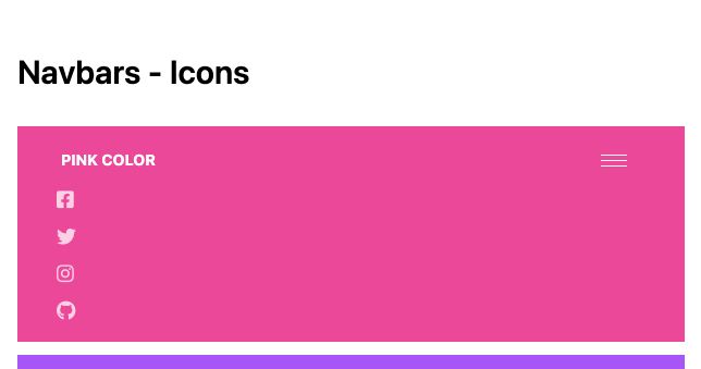 TailwindCSS Navbars - Icons