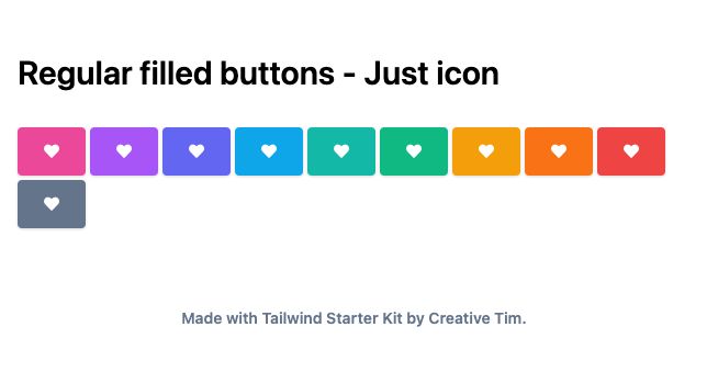 TailwindCSS Regular Filled Buttons - Just Icon