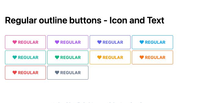 TailwindCSS Regular Outline Buttons - Icon and Text