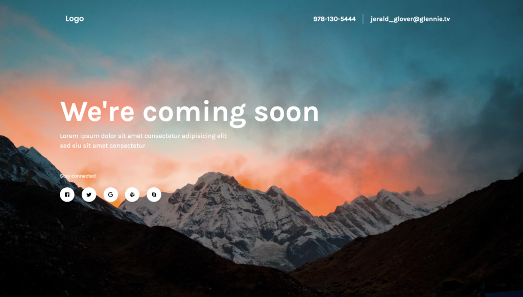 coming soon page