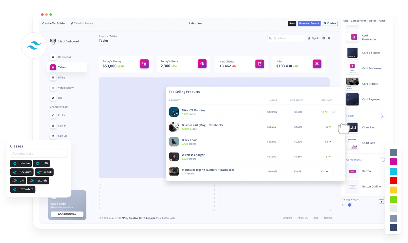 Soft UI Dashboard Tailwind Builder