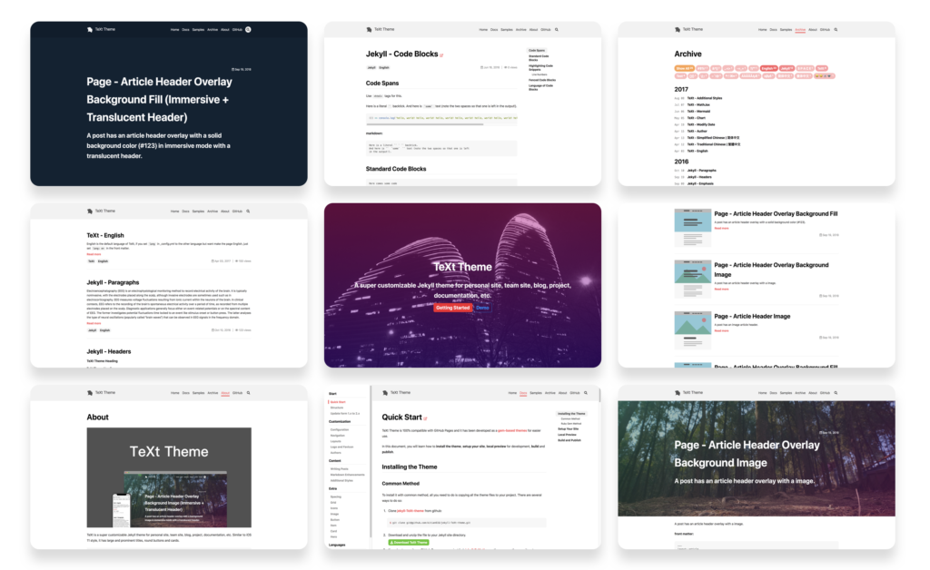 text theme preview